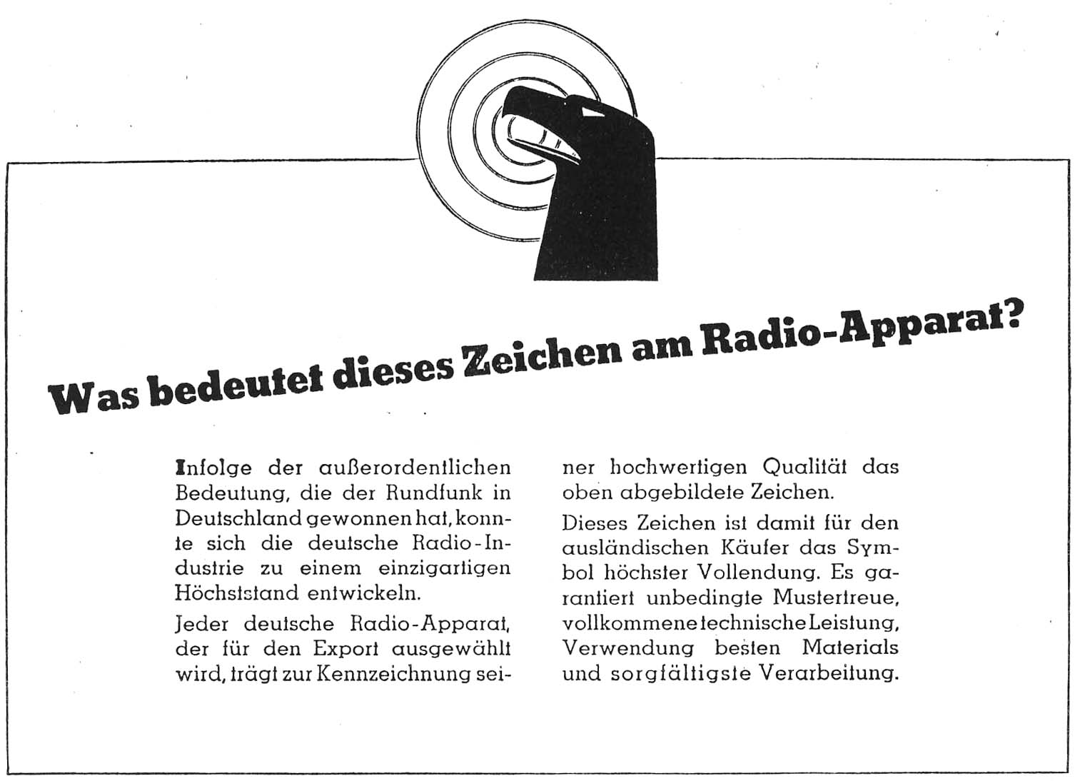 radiotechnik  Adler wurde zum Markenzeichen des  Volksempfänger