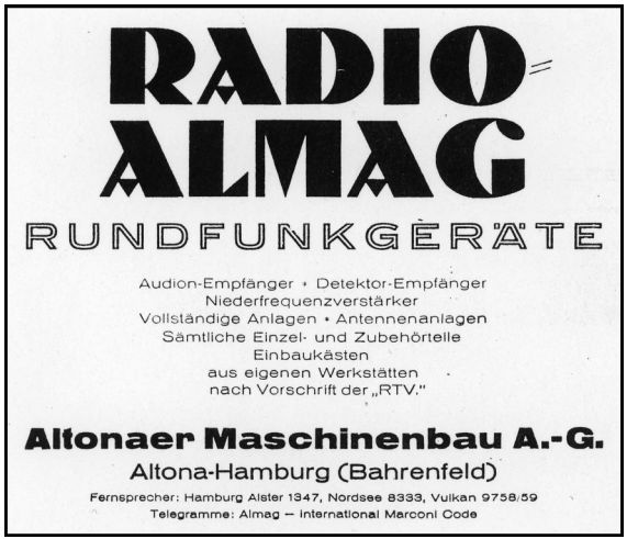 Radiotechnik Radio Almag Altona Burosch