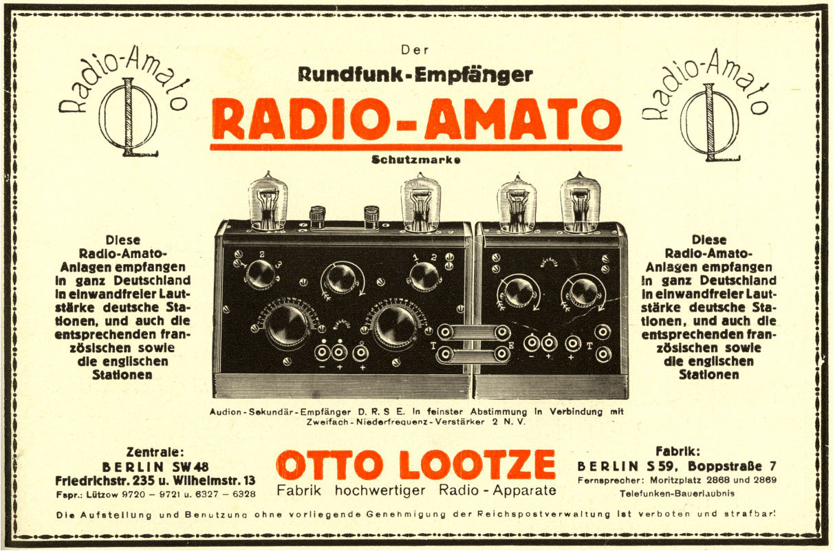 Radiotechnik Radio Amato Rundfunkempfaenger