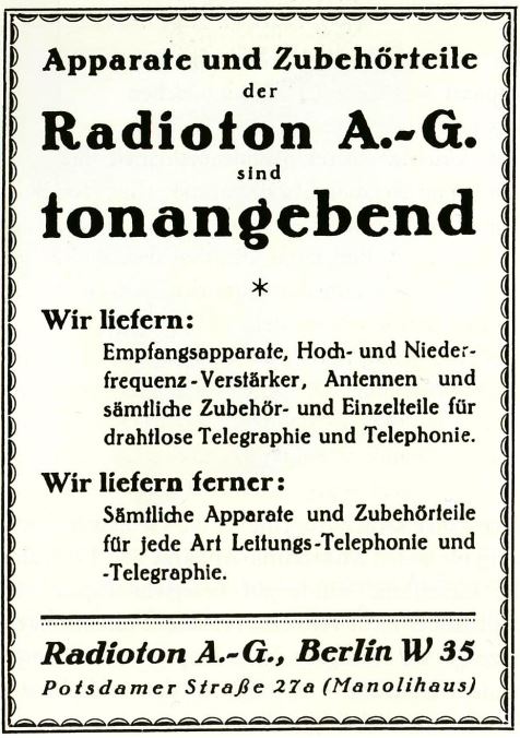 h bergmann radioton ag im august 1923
