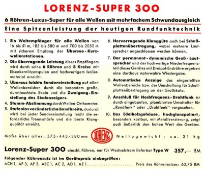 lorenz super 300