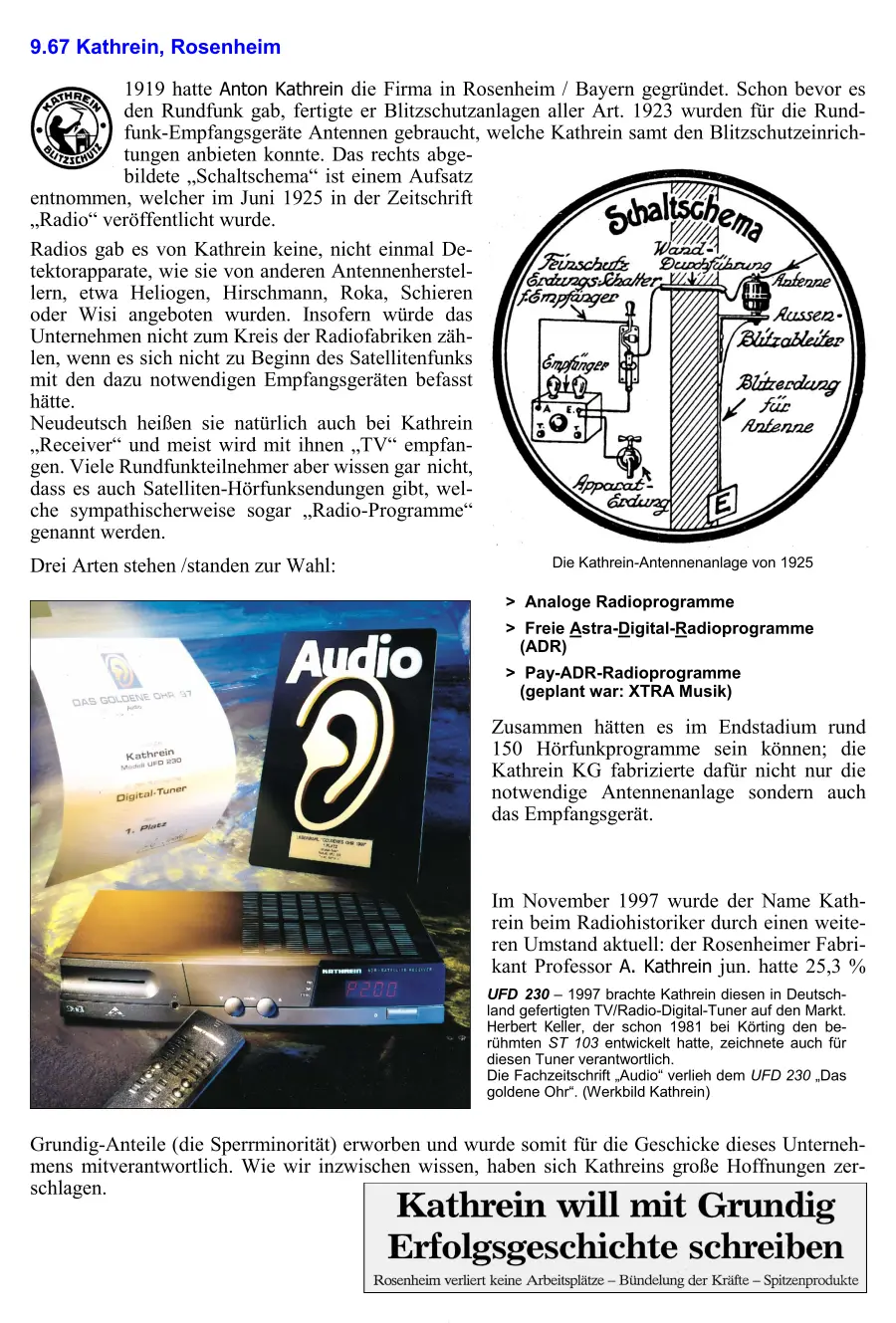 Kathrein Radiochronik Radiogeschichte Radiotechnik