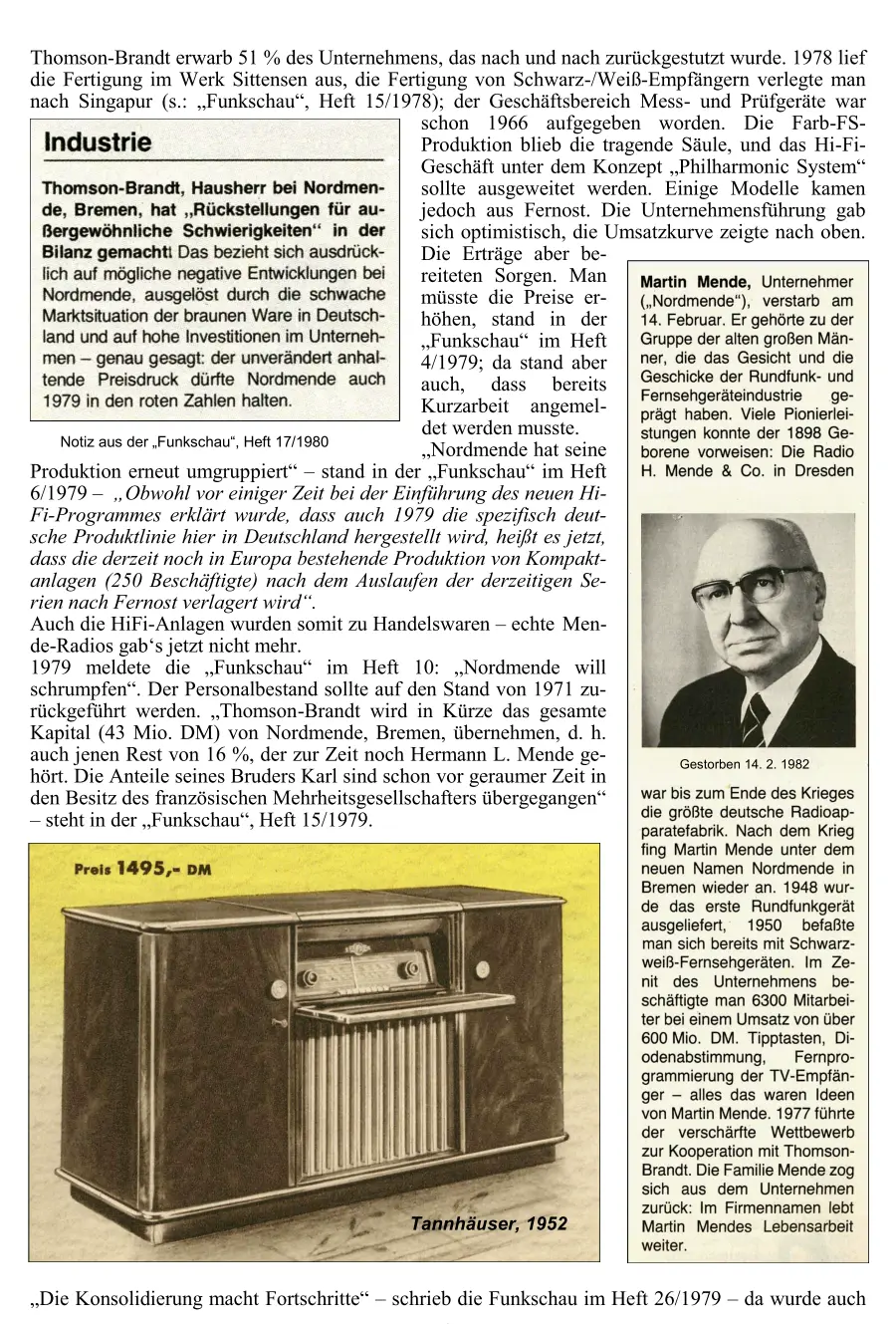 Nordmende Radiochronik Radiogeschichte Radiotechnik