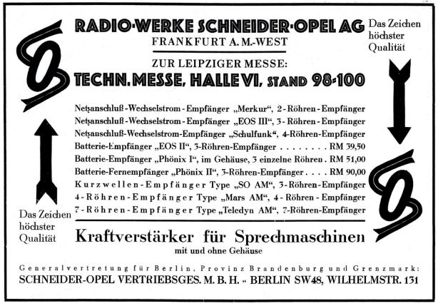 schneideropel frankfurt burosch radiotechnik