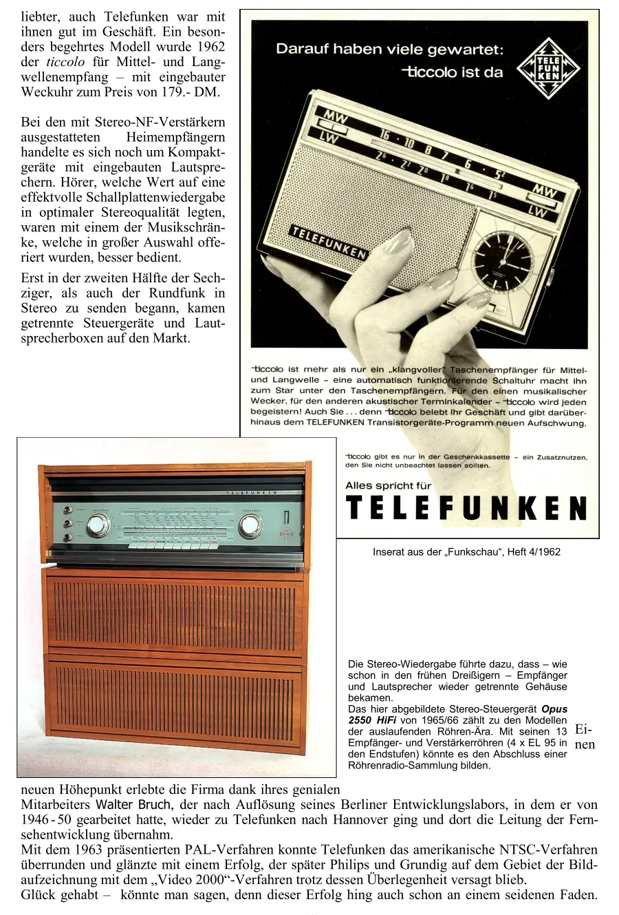 Telefunken Radiochronik Radiogeschichte Radiotechnik